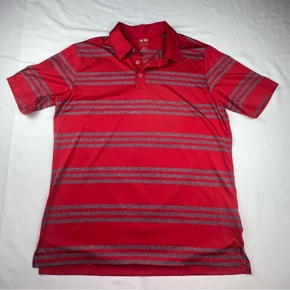 Adidas - Pure Motion - Golf Shirt - Collared Polo Shirt - Large - Red